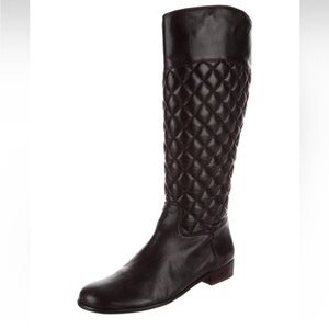 Corso Como Santona Quilted Leather Riding  Boots in Brown